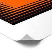 オレンジ色の背景を持つ黄色のフラクタル ポスター (角)