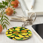 オレンジ色の背景 キーホルダー (側面)