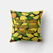 オレンジ色の背景 クッション (裏面)