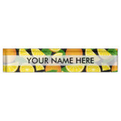 オレンジ色の背景 デスクネームプレート (正面)