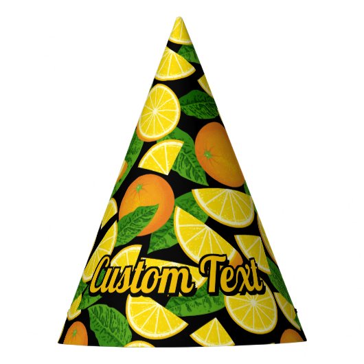 オレンジ色の背景 パーティーハット (正面)