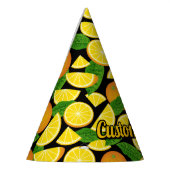 オレンジ色の背景 パーティーハット (左)