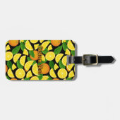 オレンジ色の背景 ラゲッジタグ (正面横)