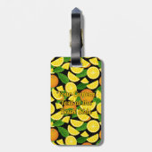 オレンジ色の背景 ラゲッジタグ (裏面縦)