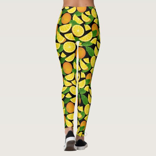 オレンジ色の背景 レギンス (裏面)