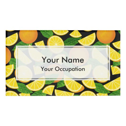 オレンジ色の背景 名札 (正面)