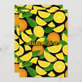 オレンジ色の背景 招待状 (正面/裏面)