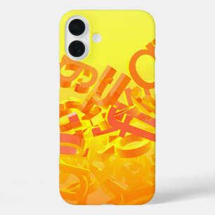 オレンジ色の背景(文字) iPhone 16 PLUSケース