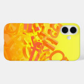 オレンジ色の背景(文字) Case-Mate iPhoneケース (裏面 (横))