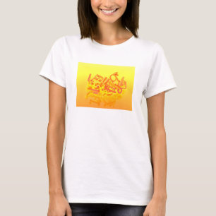 オレンジ色の背景（文字） Tシャツ