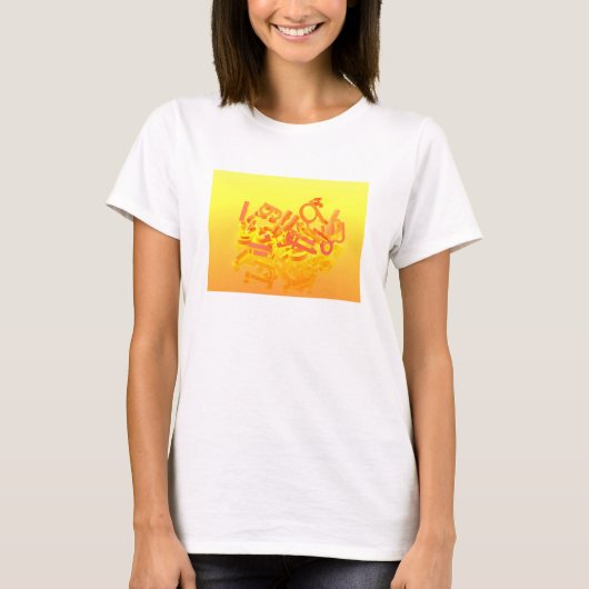 オレンジ色の背景(文字) Tシャツ (正面)