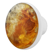 オレンジ色の自然パターン セラミックノブ (右)