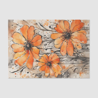 オレンジ色の色の春の花の切り離し 薄葉紙