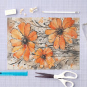 オレンジ色の色の春の花の切り離し 薄葉紙 (クラフト)