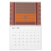 オレンジ色の色合いと カレンダー (3月 2026)