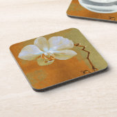 オレンジ色の色合いの美しい質感の蘭 コースター (左側)