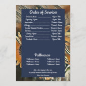 オレンジ色の色調のひまわりアート |写真 |葬儀 プログラム (裏面)