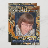 オレンジ色の色調のひまわりアート |写真 |葬儀 プログラム (正面/裏面)