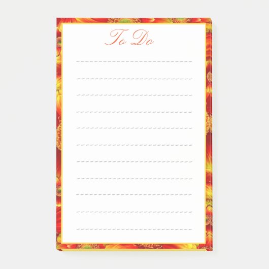 オレンジ色の花がリストにスマッシュ ポストイット (正面)