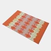 オレンジ色の花が咲く ドアマット (アングル)