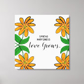 オレンジ色の花が幸せを広げる24インチx 24インチ キャンバスプリント (正面)