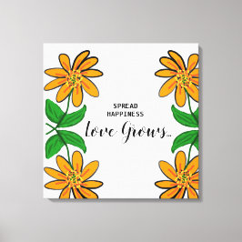 オレンジ色の花が幸せを広げる24インチx 24インチ キャンバスプリント