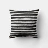 オレンジ色の花が黒いストライプ花 クッション (裏面)