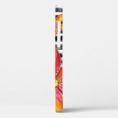 オレンジ色の花が黒いストライプ花 Case-Mate iPhoneケース (裏面 / 左)