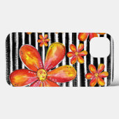オレンジ色の花が黒いストライプ花 Case-Mate iPhoneケース (裏面 (横))