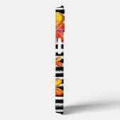 オレンジ色の花が黒いストライプ花 Case-Mate iPhoneケース (裏面 / 右)