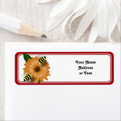 オレンジ色の花で出会うハチミツの漫画 ラベル (インサイチュ)