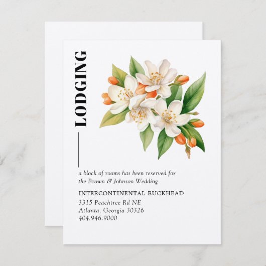 オレンジ色の花とジャスミンの開花エンクロージャカード エンクロージャーカード (正面/裏面)