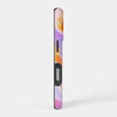 オレンジ色の花とパステルスワール iPhoneケース (右側面)