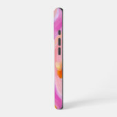 オレンジ色の花とパステルスワール iPhoneケース (左側面)