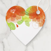 オレンジ色の花と書道結婚の感謝 フェイバータグ (裏面)