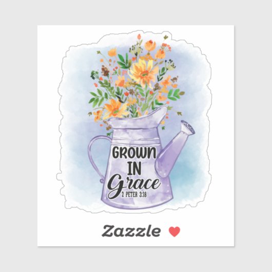 オレンジ色の花に水を与えるキリスト教の成長した恵み シール (シート)