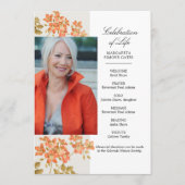 オレンジ色の花のお祝いのLife Flatプログラム プログラム (正面)