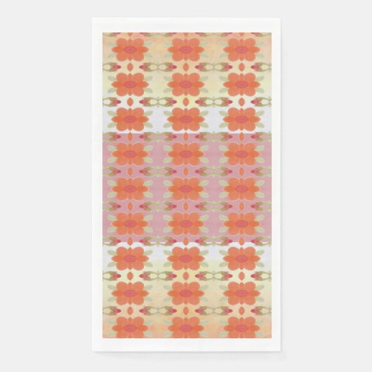 オレンジ色の花のアクセント付パターン（の模様が）ある (正面)