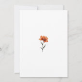 オレンジ色の花のウェディング招待状 招待状 (裏面)