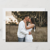 オレンジ色の花のスケッチ結婚モノラル写真の風景 招待状 (裏面)