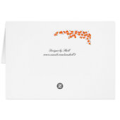 オレンジ色の花のテーブル席カード (裏面横)