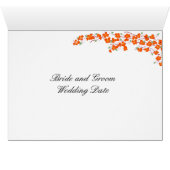 オレンジ色の花のテーブル席カード (内部横(下))