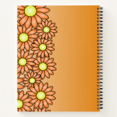 オレンジ色の花のノート – オフィス、学校、アーティスト ノートブック (裏面)