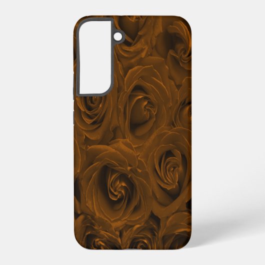 オレンジ色の花のバラパターン三星銀河系ケース SAMSUNG GALAXYケース (裏面)