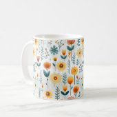 オレンジ色の花のパタカラフルーン コーヒーマグカップ (正面左)