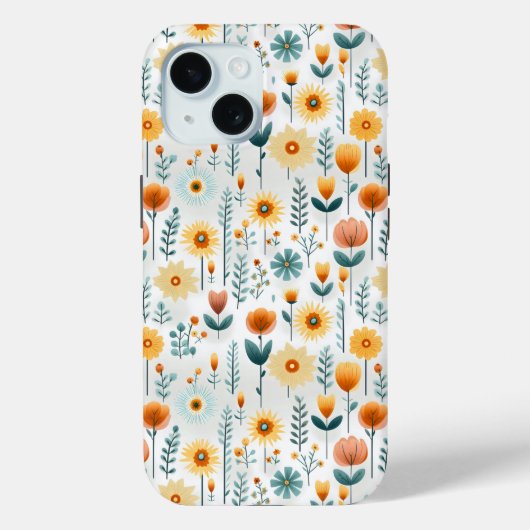 オレンジ色の花のパタカラフルーン Case-Mate iPhoneケース (裏面)