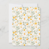 オレンジ色の花のブリスベビーシャワー 招待状 (裏面)