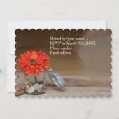 オレンジ色の花のメイスンジャーのリハーサルディナー 招待状 (裏面)