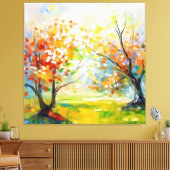 オレンジ色の花の印象 キャンバスプリント (インサイチュ (リビング))