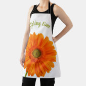 オレンジ色の花の春のタイムキッチンフォトと文字 エプロン (インサイチュ)